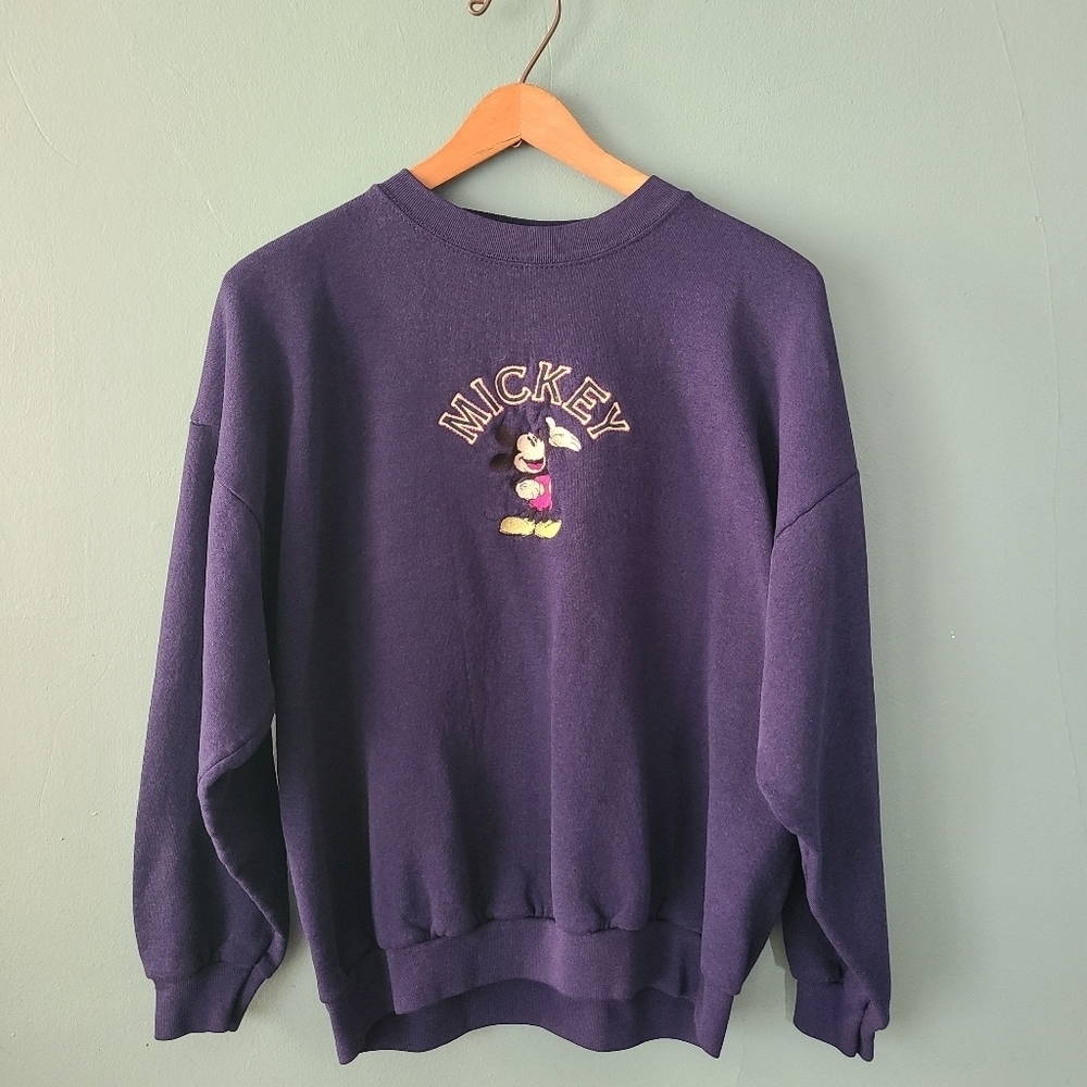 Mickey & Co Vintage Sweatshirt Navy Blue Embroidered Size XL - Picture 1 of 5